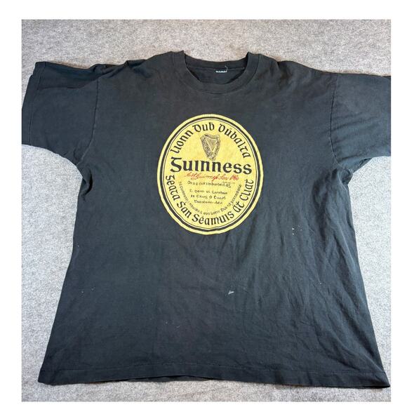 Vintage Other - VINTAGE Guinness Beer Promo Shirt Mens XL Black Graphic Single Stitch Tee 90s